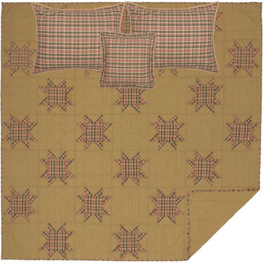 Rustic Star King Quilt Set (1 Quilt, 2 Shams, 1 Pillow Cover) VHC Brands - The Fox Decor